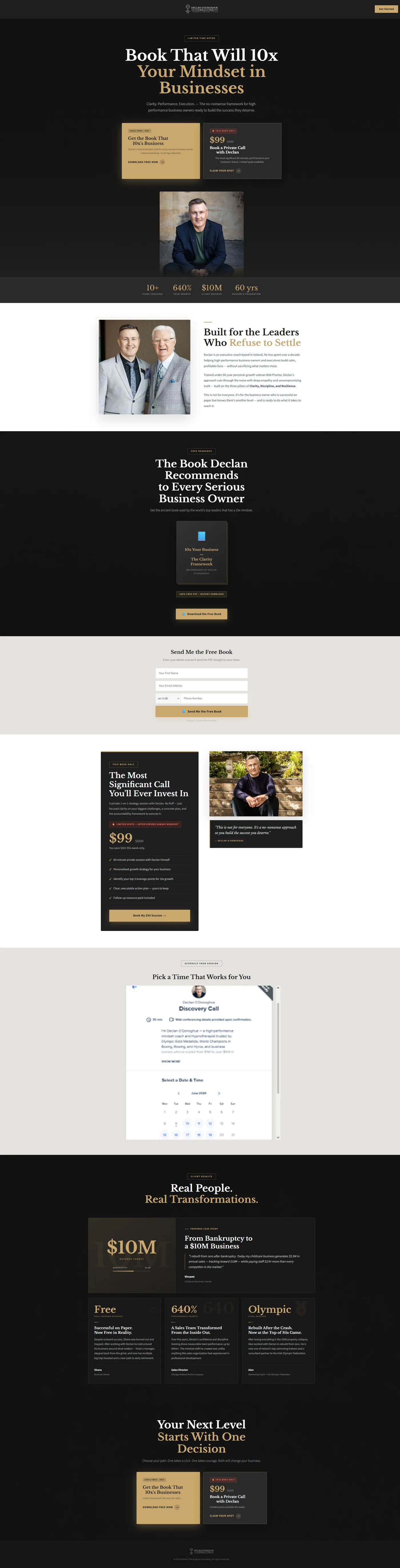 Coaching landing page